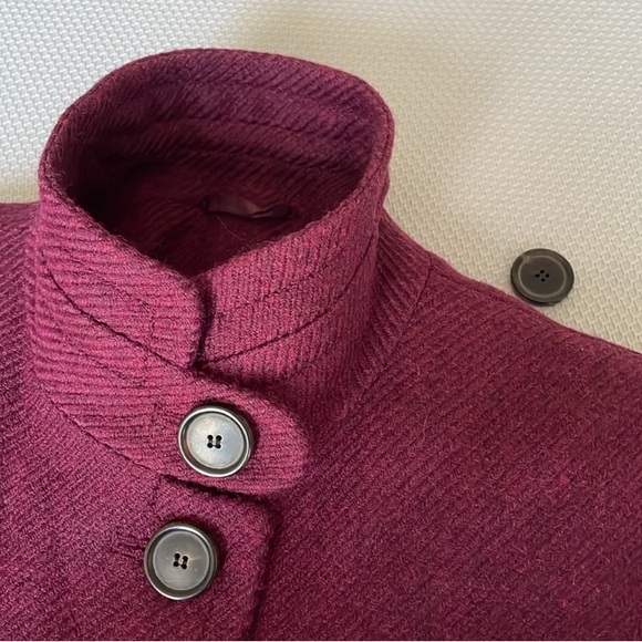 Akris Punto 100% Wool Cropped Purple Jacket Size 8 - Picture 12 of 13